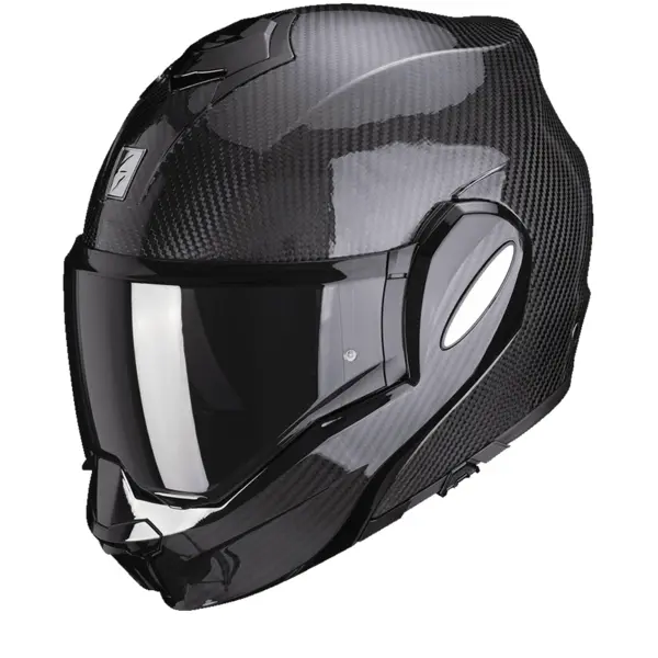 Scorpion Exo-Tech Evo Carbon Solid Black Modular Helmet 2XL