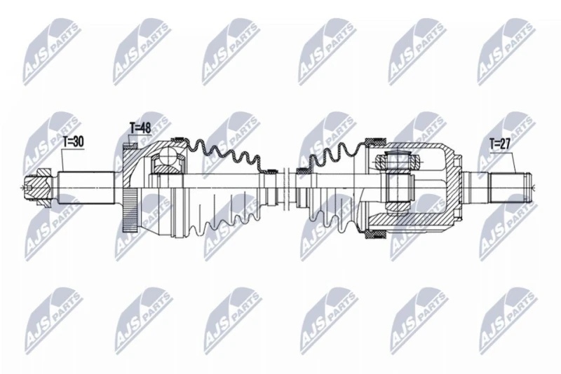 Image of NTY NPW-KA-419 Drive shaft Automatic Transmission, Front Axle Right Drive Shaft (13)