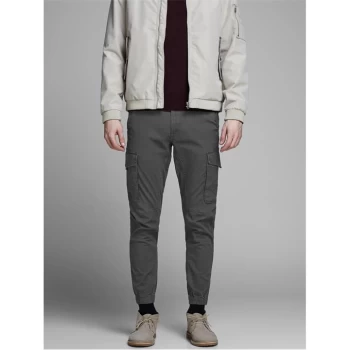 Image of Jack and Jones Flake Slim Stretch Cuffed Cargo Pants - Asphalt