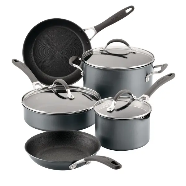 Image of Circulon Scratch Defence A1 Series 8 Piece Cookware Set Steel (Silver)