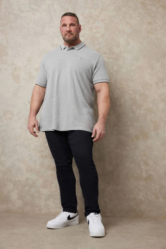 Image of BadRhino BadRhino Men Short Sleeve Polo Shirt in Grey Size: 2X-Large Grey 2X-Large Male 5057147734706