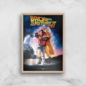 image of Back To The Future Part 2 Giclee Art Print - A2 - Wooden Frame