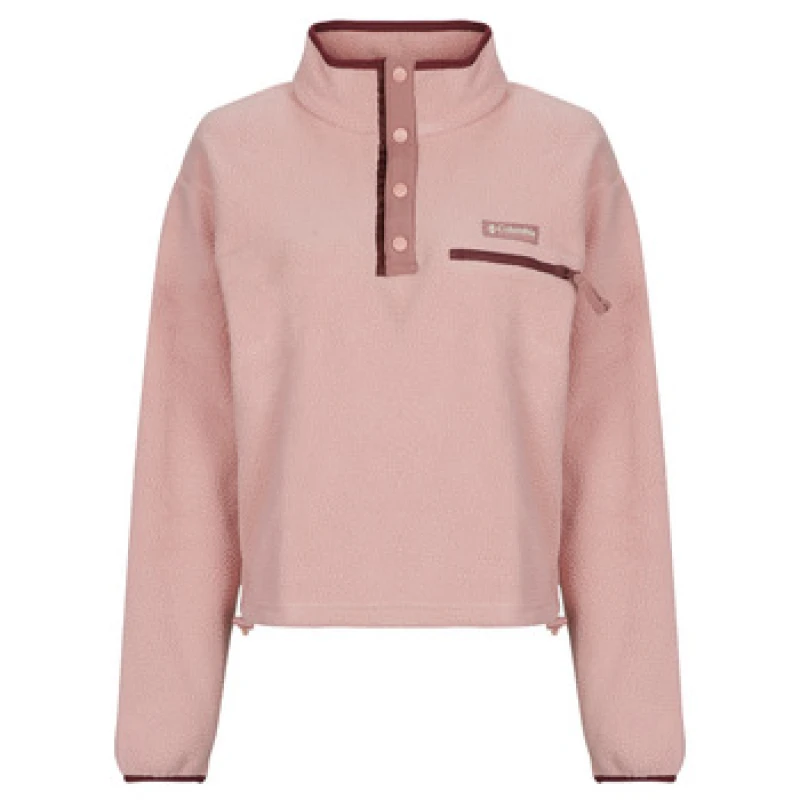 Image of Columbia HELVETIA II CROPPED HALF SNAP FLEECE womens Fleece jacket in Pink