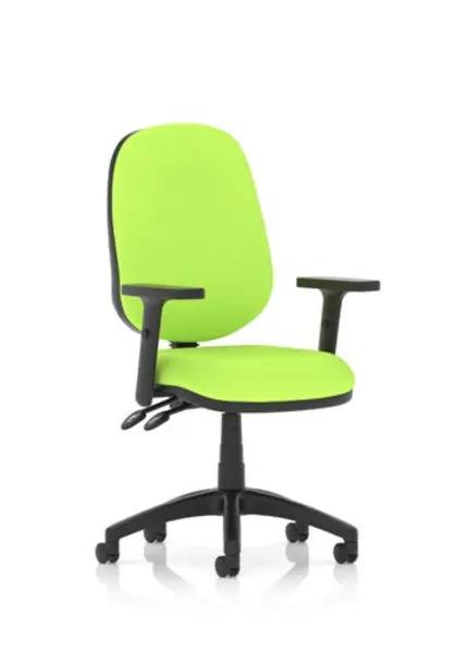 Image of Eclipse II Lever Task Operator Chair Bespoke With Height Adjustable Arms In Lime