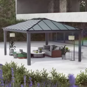 image of 14' x 20' Palram Canopia Dallas Grey Garden Gazebo (4.22m x 6.06m)