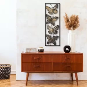 Image of Metal Art Butterfly Multicolor Decorative Metal Wall Accessory