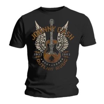 Image of Johnny Cash - Outlaw Unisex X-Large T-Shirt - Black
