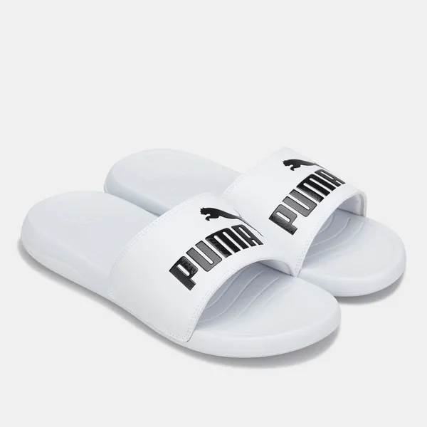 Image of Puma Mens Popcat 20 Slide Sandal Size12 - White/Black