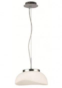 Image of Ceiling Pendant 1 Light E27, Polished Chrome, Frosted White Glass