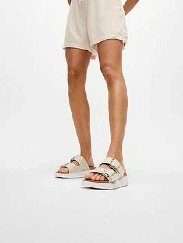 Image of FitFlop Wedge Sandals with Buckle Women FitFlop Gen-FF Blanc Female 36