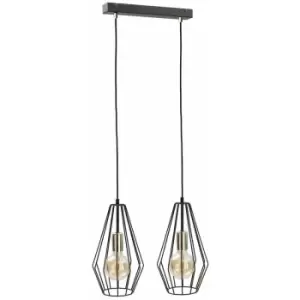 Image of Keter Lex Bar Pendant Ceiling Light Gold, 50cm, 2x E27
