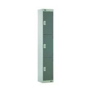 image of Three Compartment Locker D300mm Dark Grey Door MC00015