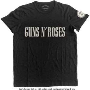 Image of Guns N' Roses - Logo & Bullet Circle Unisex Large T-Shirt - Black