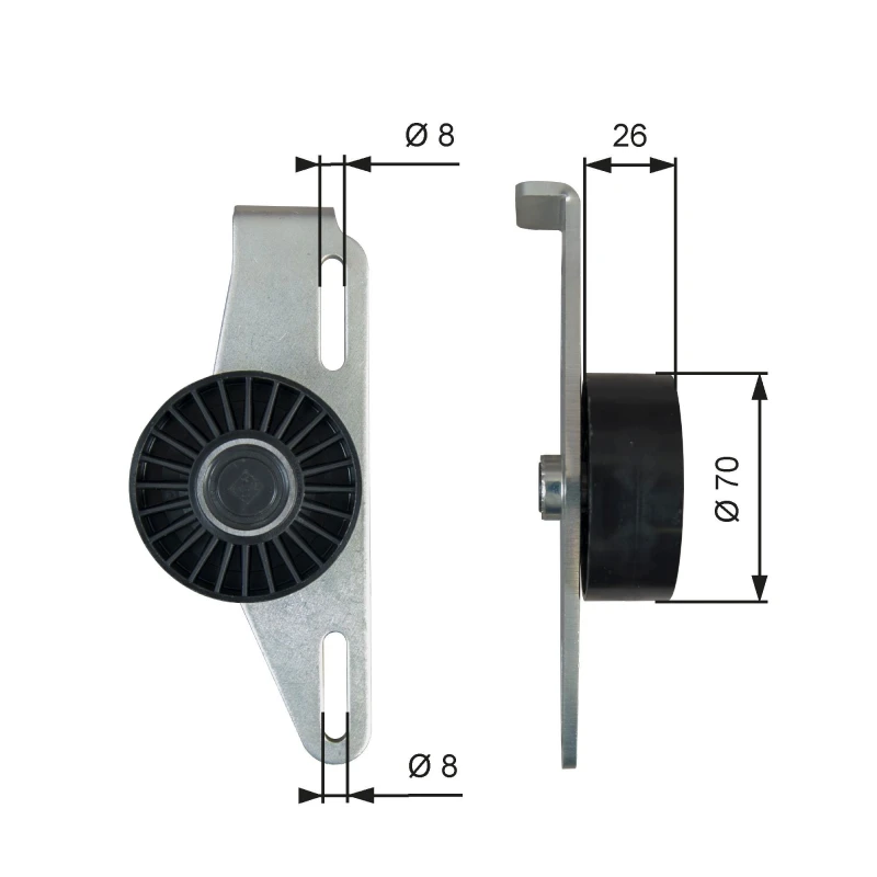Image of GATES Tensioner pulley GATES T39393