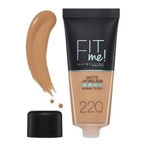 image of Maybelline Fit Me Matte & Poreless Foundation 220 Nat Beige, Natural Beige