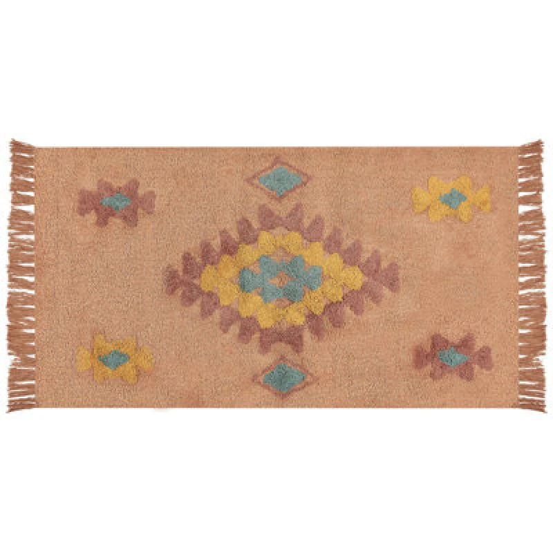 Image of Beliani Rug Igdir Orange 80 X 150 Cm Cotton