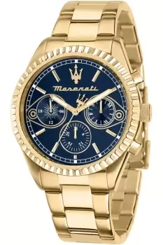 image of Gents Maserati Competizione 43mm Mlt Blue Dial Bracelet Yg Watch