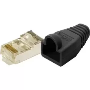 image of LogiLink MP0012 Plug CAT 5E Protect Yellow 8P8C RJ45 Plug, straight Black