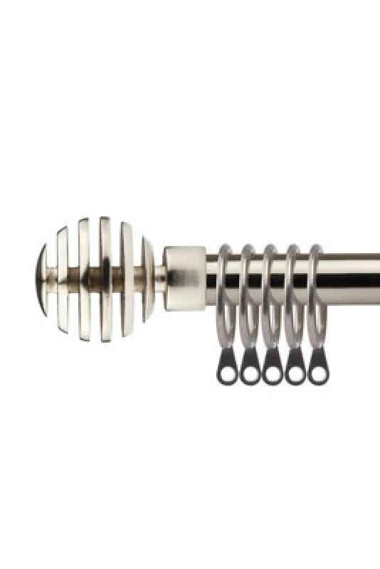 Image of 16-19mm Geneva Extendable Metal Curtain Pole Set Brushed Silver 120-210Cm