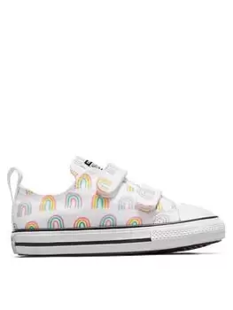 image of Converse Chuck Taylor All Star Rainbows 2v Infant Trainers, White, Size 3 Younger