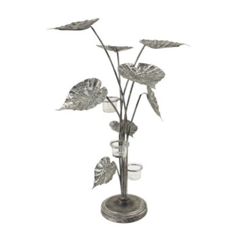 Image of MSL 74CM SILVER METAL CANDLE HOLDER