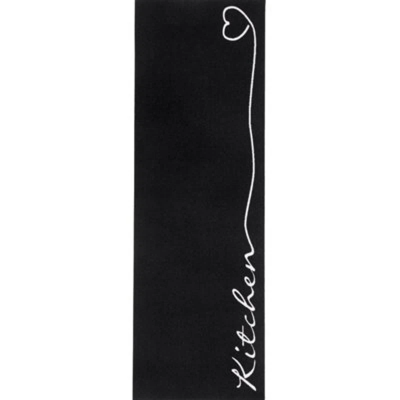 Image of The Rugs Washable Kitchen Rug And Runner Polyamide Non Slip Floor Runner In Black