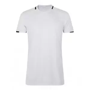 Image of SOLS Mens Classico Contrast Short Sleeve Football T-Shirt (L) (White/Black)