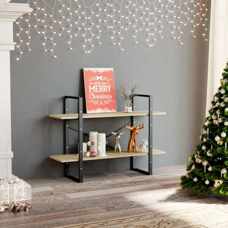 Image of VIDAXL Vidaxl - 2-Tier Book Cabinet Sonoma Oak 100x30x70cm Engineered Wood 8720286567609