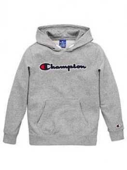 Image of Champion Boys Logo Hoodie - Grey Heather