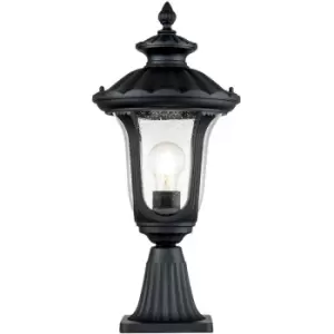 Image of Elstead Chicago Outdoor Pedestal Light Textured Black, IP44
