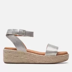 image of Clarks Womens Kimmei Ivy Leather Flatform Sandals - UK 6