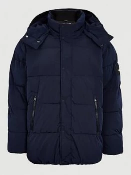 Image of Calvin Klein Big & Tall Crinkle Nylon Mid Jacket - Navy, Size 3XL, Men