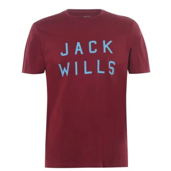 image of Jack Wills Sutton Logo T-Shirt - Damson