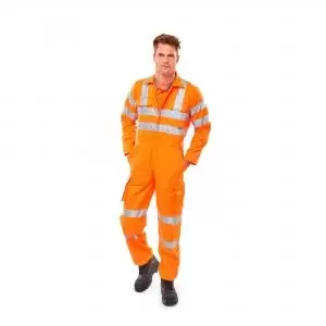Image of Beeswift Railspec Coveralls With Reflective Tape Size 44 Tall Orange