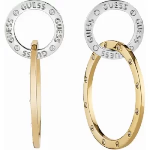 image of Ladies Guess Two-tone steel/gold plate E-Motions Earrings