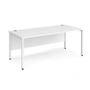 image of Office Desk 1800mm Rectangular Desk With Bench Leg White Tops With White Frames Maestro 25