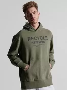 Image of Superdry Studios Recycled City Hoodie, Khaki, Size S/M, Men