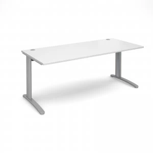 image of TR10 Straight Desk 1800mm x 800mm - Silver Frame White Top