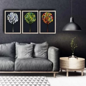 Image of 3PKCT-010 Multicolor Decorative Framed MDF Painting (3 Pieces)