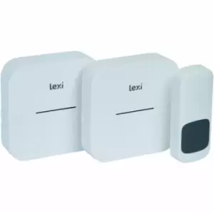 image of 44005PI Twin Wireless & Mains Doorbell - White