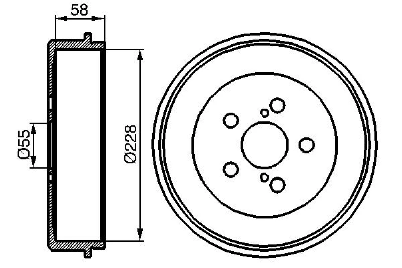 Image of Bosch 0 986 477 140 Brake Drum Rear Axle, 267mm Brake Drum (123)