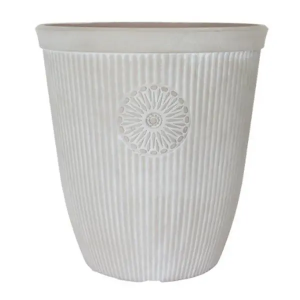 image of YouGarden Somerville Tall Planter (16) - Pebble White 42x40x40cm Cream 40056369000