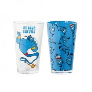 image of Funko Homeware Disney Aladdin At Your Service Pint Glass Set