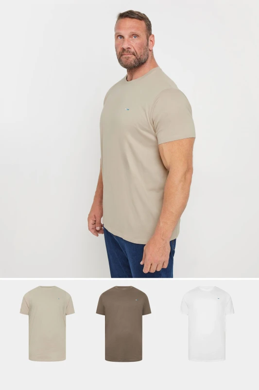 Image of BadRhino 3 Pack Core T-Shirts White male