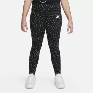 Image of Nike Swoosh Fleece Leggings Junior Girls - Black