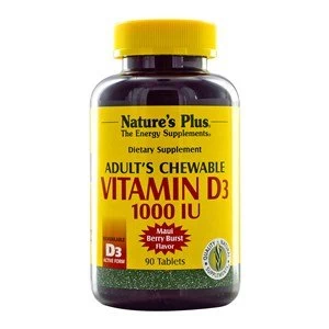 Image of Natures Plus Adultamp39s Chewable Vitamin D3 1000 IU Maui Berry Burst Flavor 90 Caps
