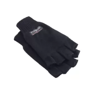 Image of Yoko Unisex 3M Thinsulate Thermal Half Finger Winter/Ski Gloves (One Size) (Black)