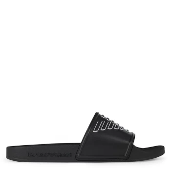 Image of Emporio Armani Eagle Sliders - Black