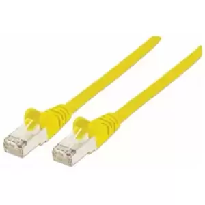 image of Intellinet Network Patch Cable Cat7 Cable/Cat6A Plugs 1.5m Yellow Copper S/FTP LSOH / LSZH PVC RJ45 Gold Plated Contacts Snagless Booted Lifetime Warr