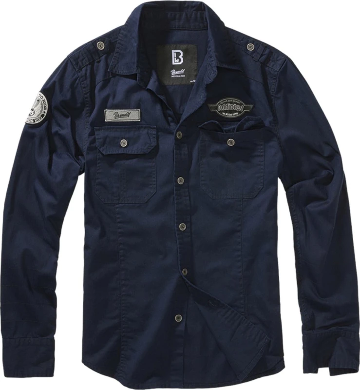 Image of Brandit Luis Vintage Shirt, blue, Size 3XL for Men